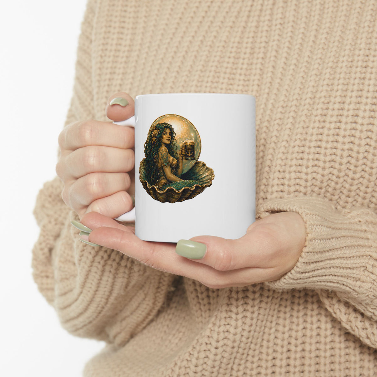 Murky Pearl Mug | Mermaid Coffee Mug | Coastal Fantasy Ceramic Mug | 11oz & 15oz