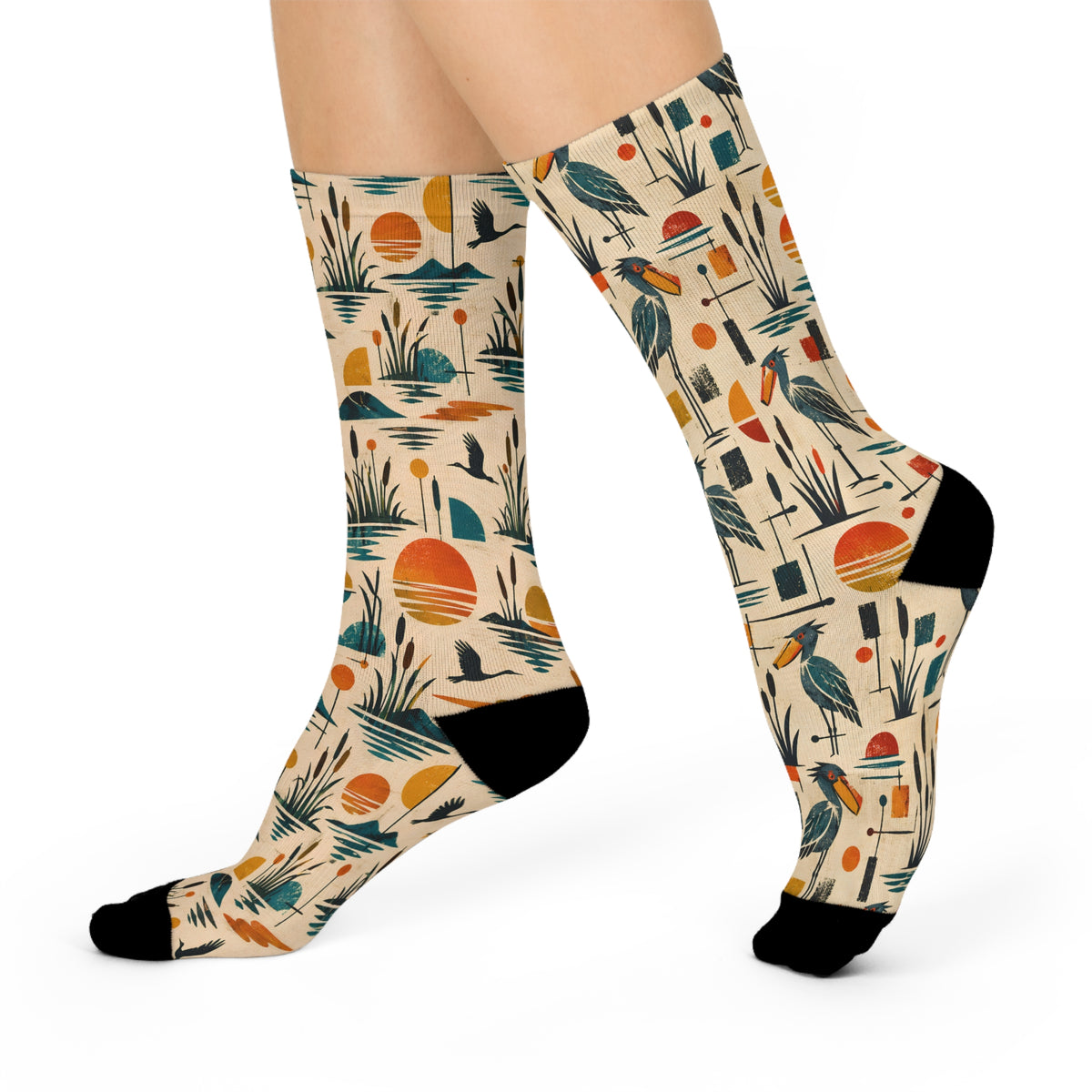 Shoebill Socks, Bird Lover Gift, Birdwatcher Socks, Funny Bird Socks, Wildlife Gift, Birder Accessories, Retro Animal Socks