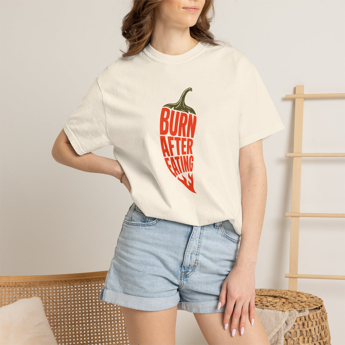Burn After Eating chili pepper T-Shirt | Spicy Food Graphic
