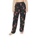 Midnight Rose Pajama Pants | Gothic Botanical Moths & Flowers