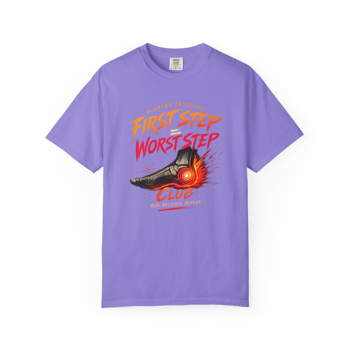 First Step Worst Step Plantar Fasciitis Club Shirt, Runner Gift Tee, Heel Pain Running Shirt, Marathon Recovery Apparel