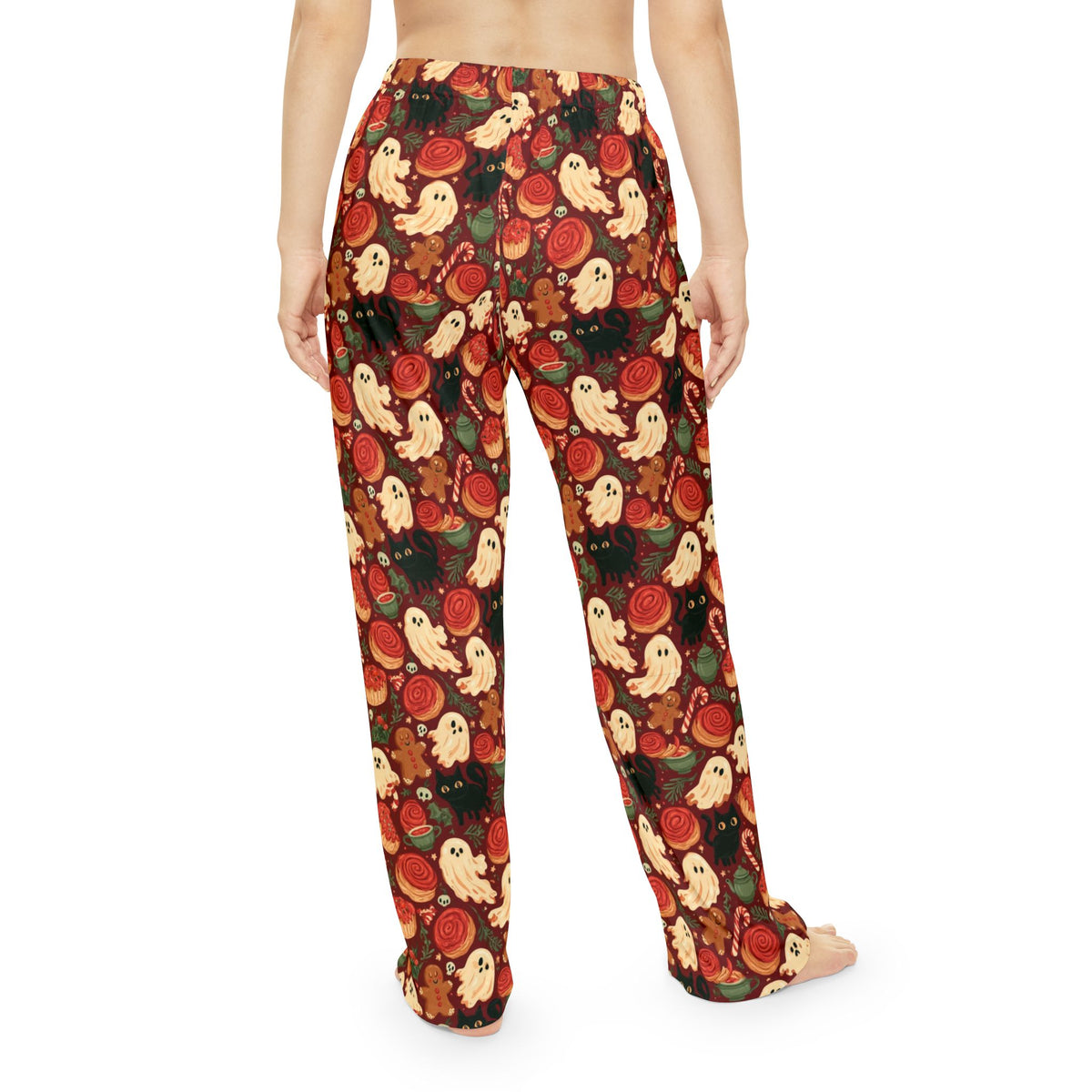 Haunted Christmas Bakery Pajama Pants | Ghosts Black Cats