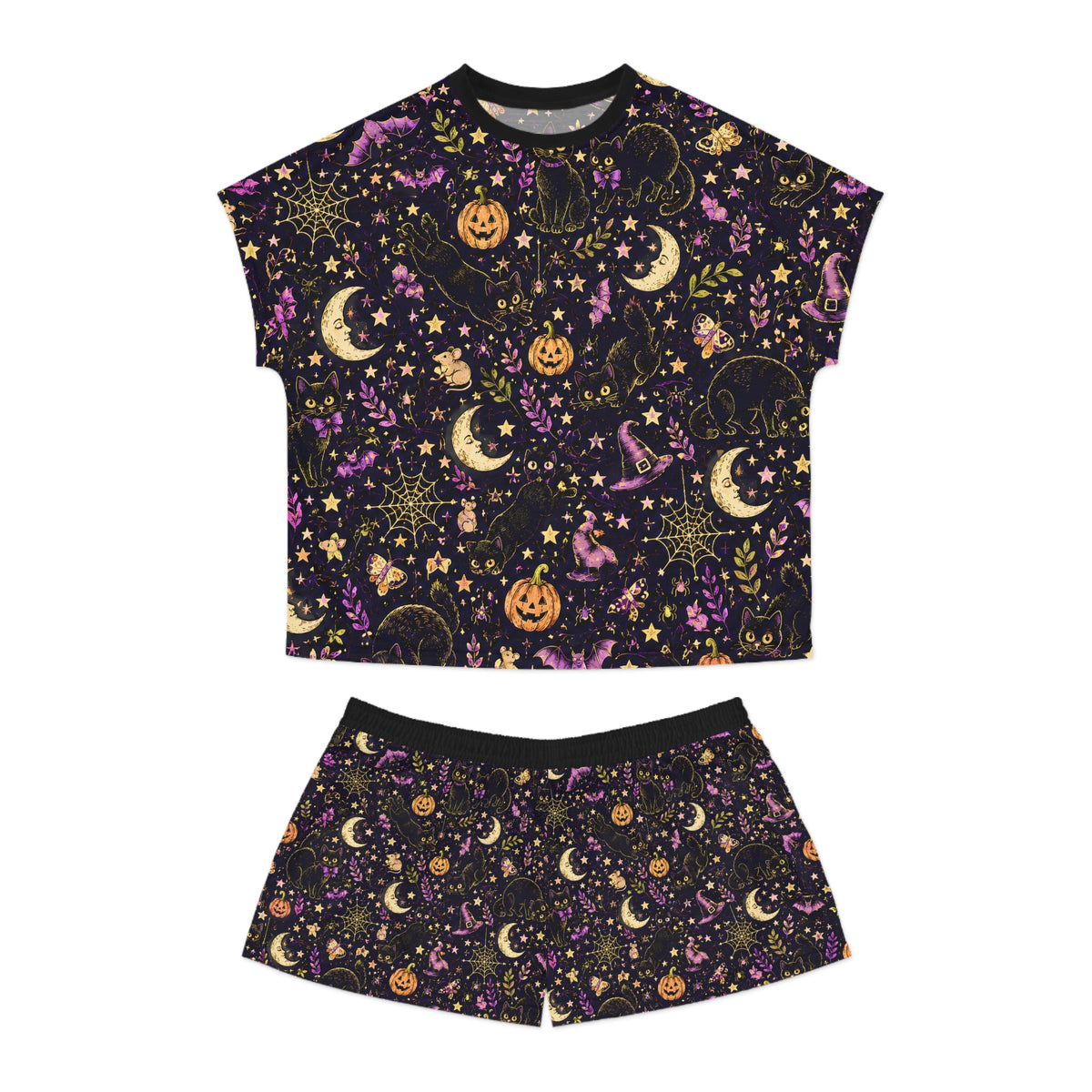 Whimsical Halloween Night Pajama Set | Short Pajama Set