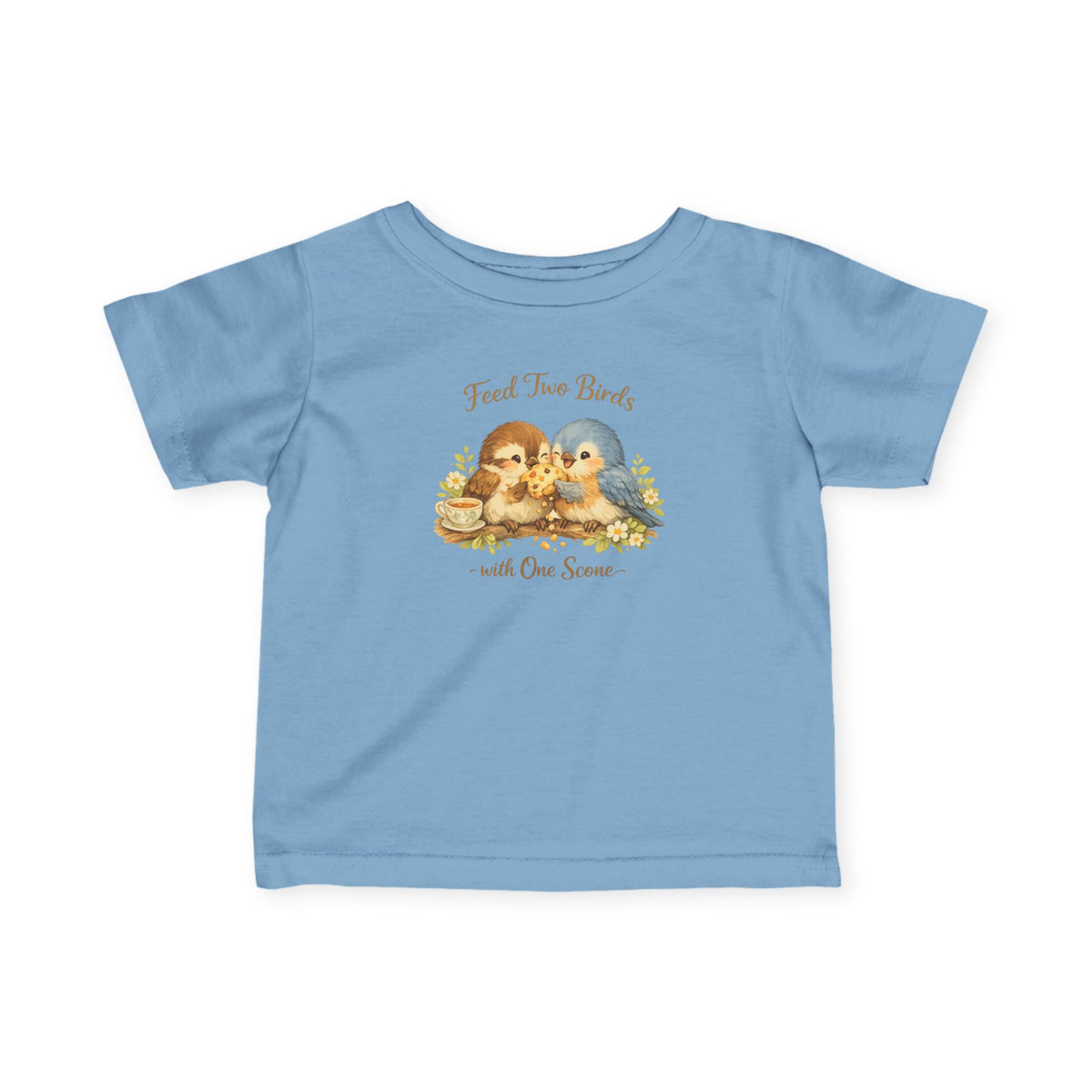 Feed Two Birds With One Scone Baby Shirt, Cottagecore Baby Tee, Cute Bird Infant Shirt, Funny Baby Gift, Newborn Outfit, Cozy Aesthetic Baby