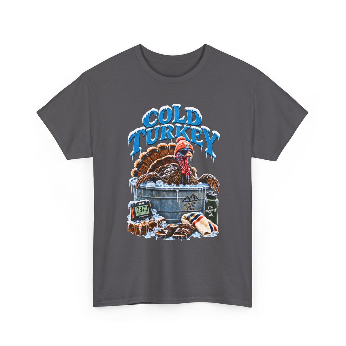 Cold Turkey Shirt, Funny Turkey T-Shirt, Ice Bath Shirt, Cold Plunge Tee, Thanksgiving Humor Gift, Funny Gildan Graphic Tee
