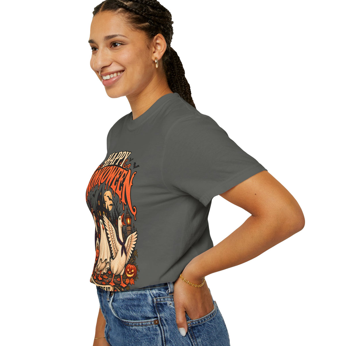 Happy Honkoween Goose Shirt, Funny Halloween Goose Tee, Honk or Treat Comfort Colors Shirt, Spooky Bird Fall Graphic Tee
