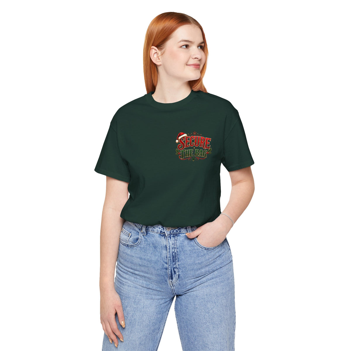 Bella Canvas 3001 Christmas Shirt, Secure The Bag Santa Tee, Funny Holiday Shirt, Christmas Graphic Tee, Santa Claus Gift