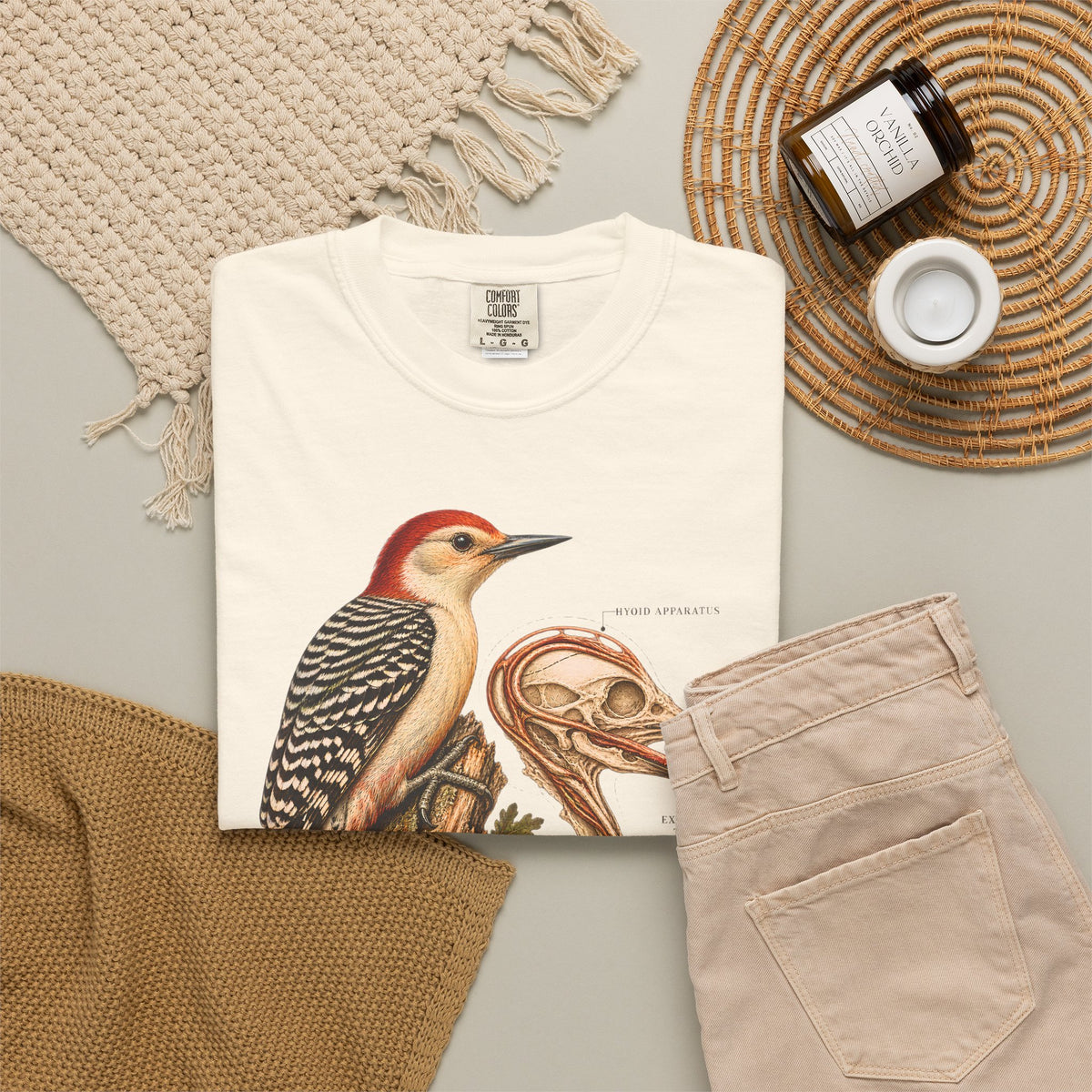 Woodpecker Anatomy Shirt, Vintage Bird Graphic Tee, Red Bellied Woodpecker, Ornithology Gift, Wildlife Science T-Shirt, Comfort Colors