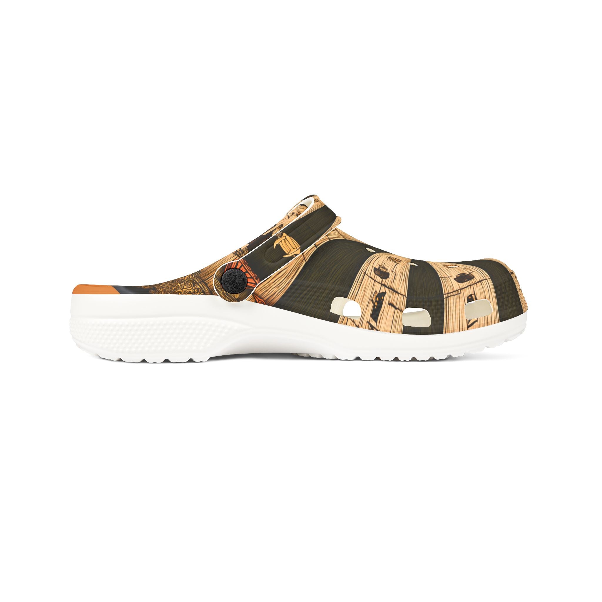Tree Ring Circus Clogs | Woodland Carnival Art Shoes | Lightweight Ventilated Slip-On Footwear