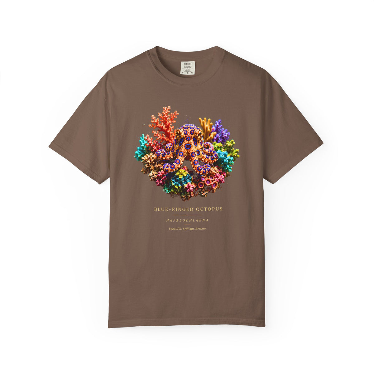Blue-Ringed Octopus Shirt | Hapalochlaena Marine Biology Tee | Colorful Coral Reef Nature Shirt | Ocean Wildlife Gift | Comfort Colors 1717