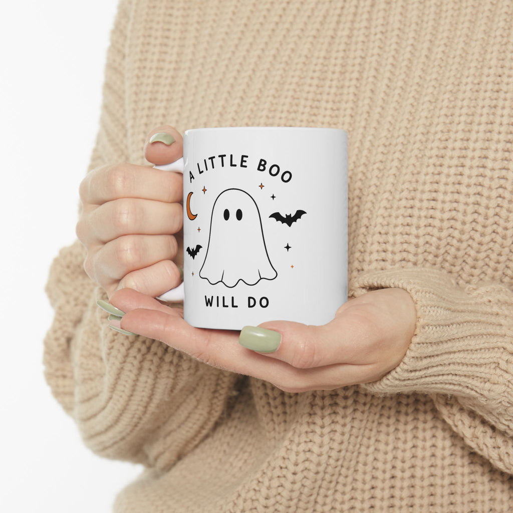A Little Boo Will Do Mug | Cute Ghost Halloween Ceramic Mug