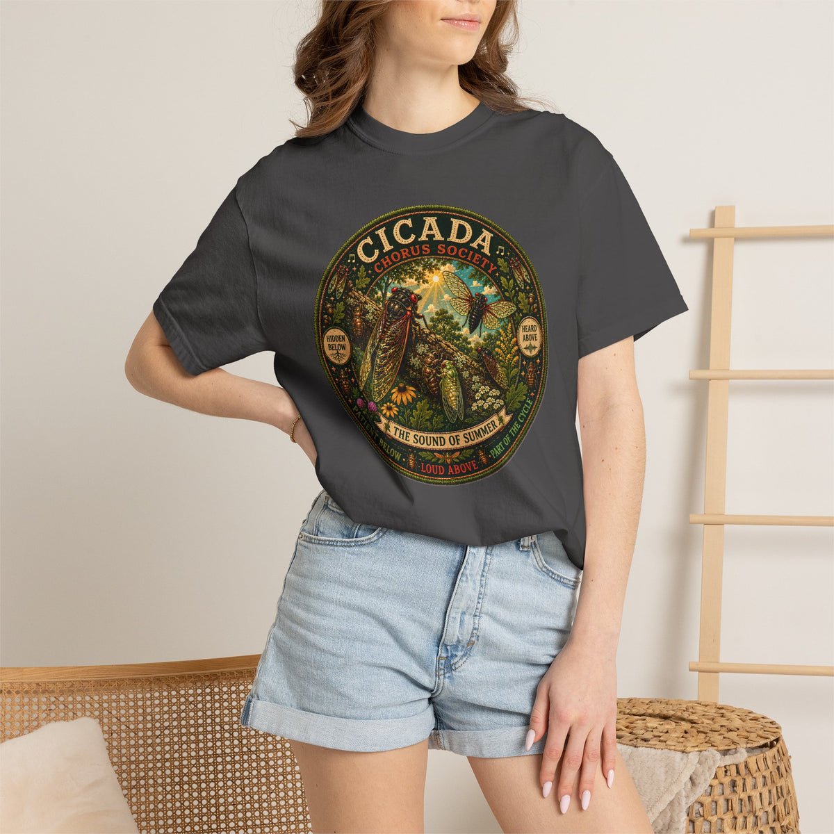 Cicada Chorus Society Shirt, Cicada T-Shirt, Nature Lover Tee, Entomology Gift, Summer Insect Shirt, Woodland Graphic Tee
