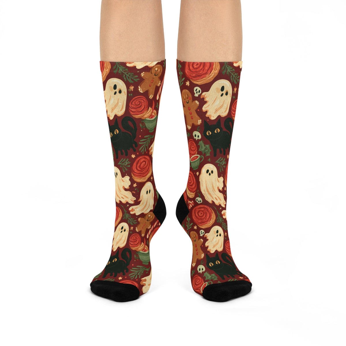 Haunted Christmas Bakery Crew Socks | Ghosts Cats & Pastries