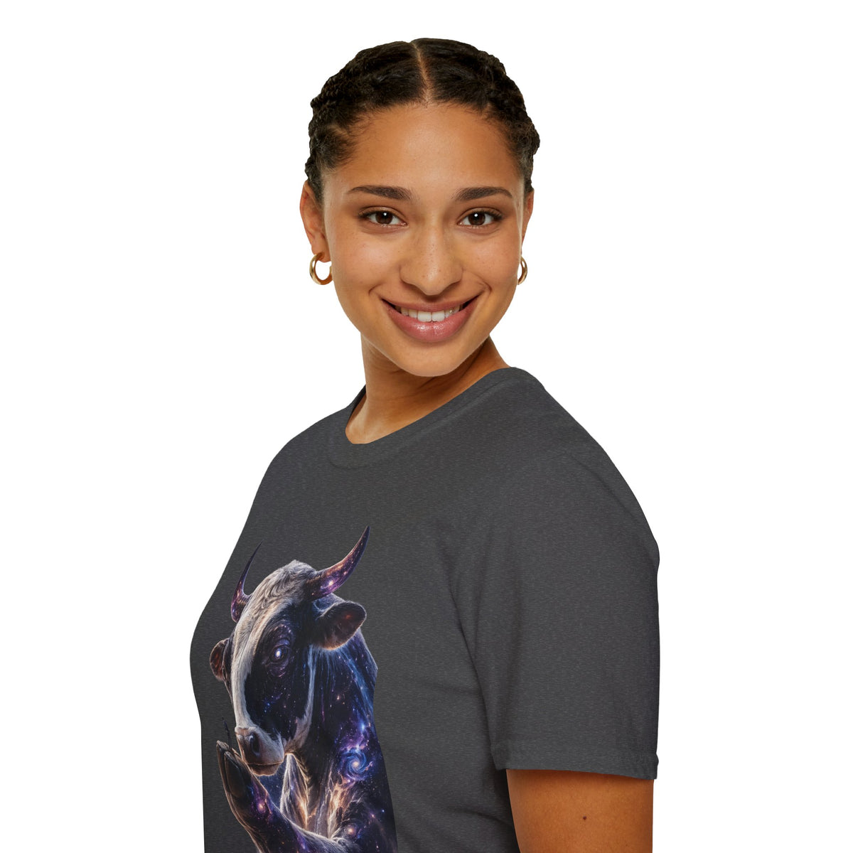 Cosmic Cow Shirt, Space Animal Graphic Tee, Surreal Galaxy Cow Design, Aesthetic Sci-Fi Art T-Shirt, Unique Cosmic Streetwear