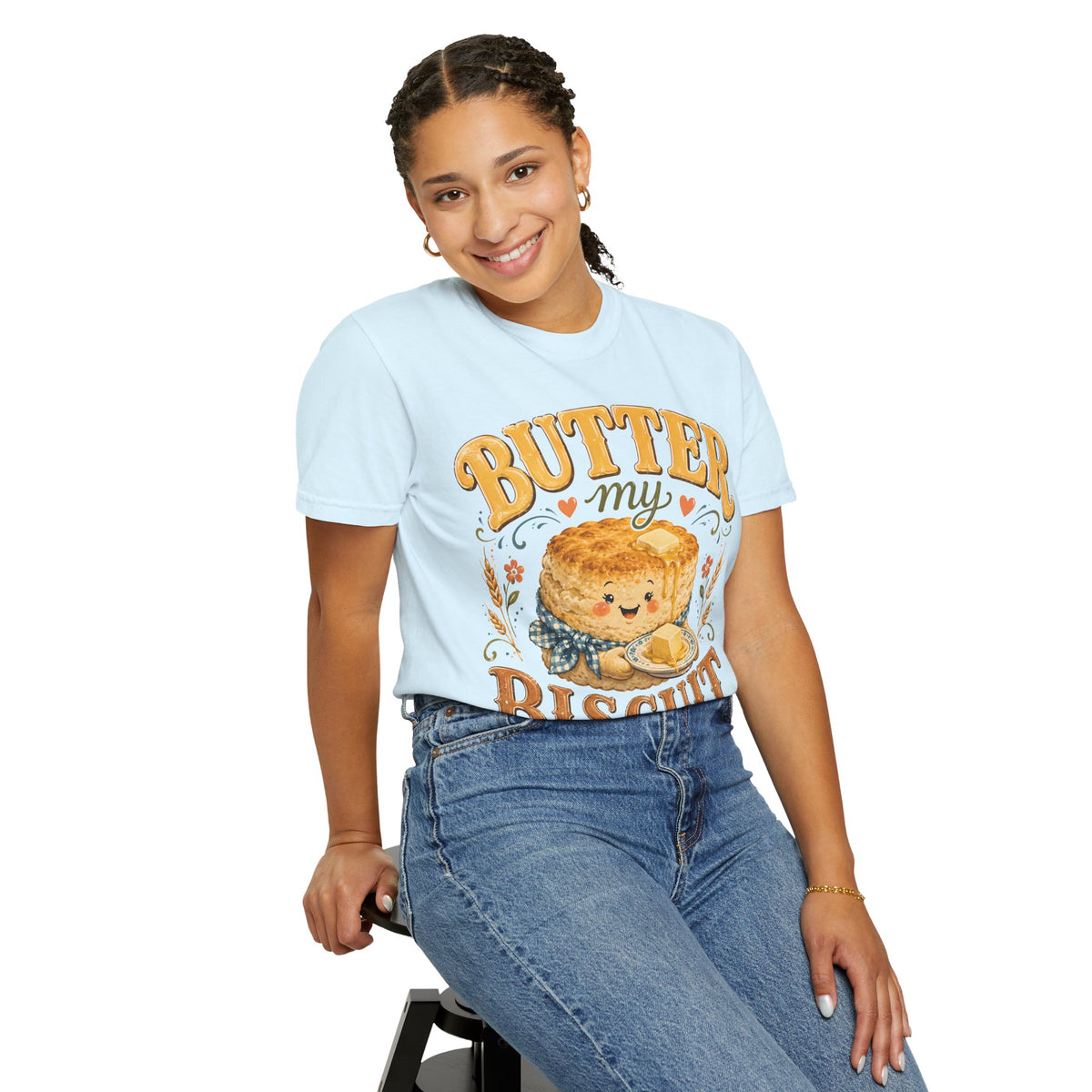 Butter My Biscuit biscuit T-shirt | cute food illustration, cozy farmhouse style