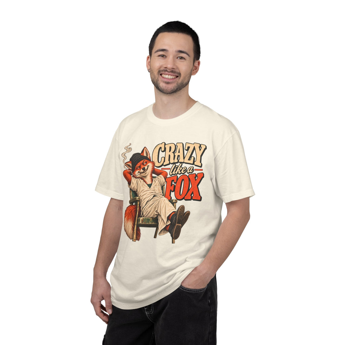 Crazy Like a Fox Shirt, Funny Fox Graphic Tee, Vintage Animal T Shirt, Retro Fox Lover Gift, Comfort Colors Unisex, Sarcastic Humor Shirt