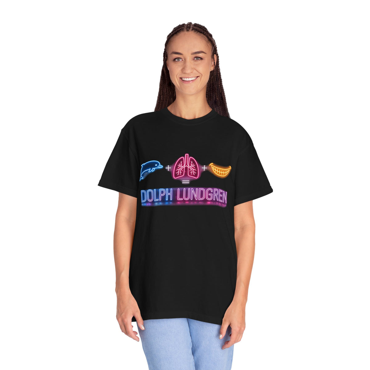 Dolph Lundgren Neon Shirt, Funny Math Formula Tee, Dolphin Lung Grin Shirt, 80s Neon Graphic Tee, Weird Humor Gift, Retro Neon Shirt