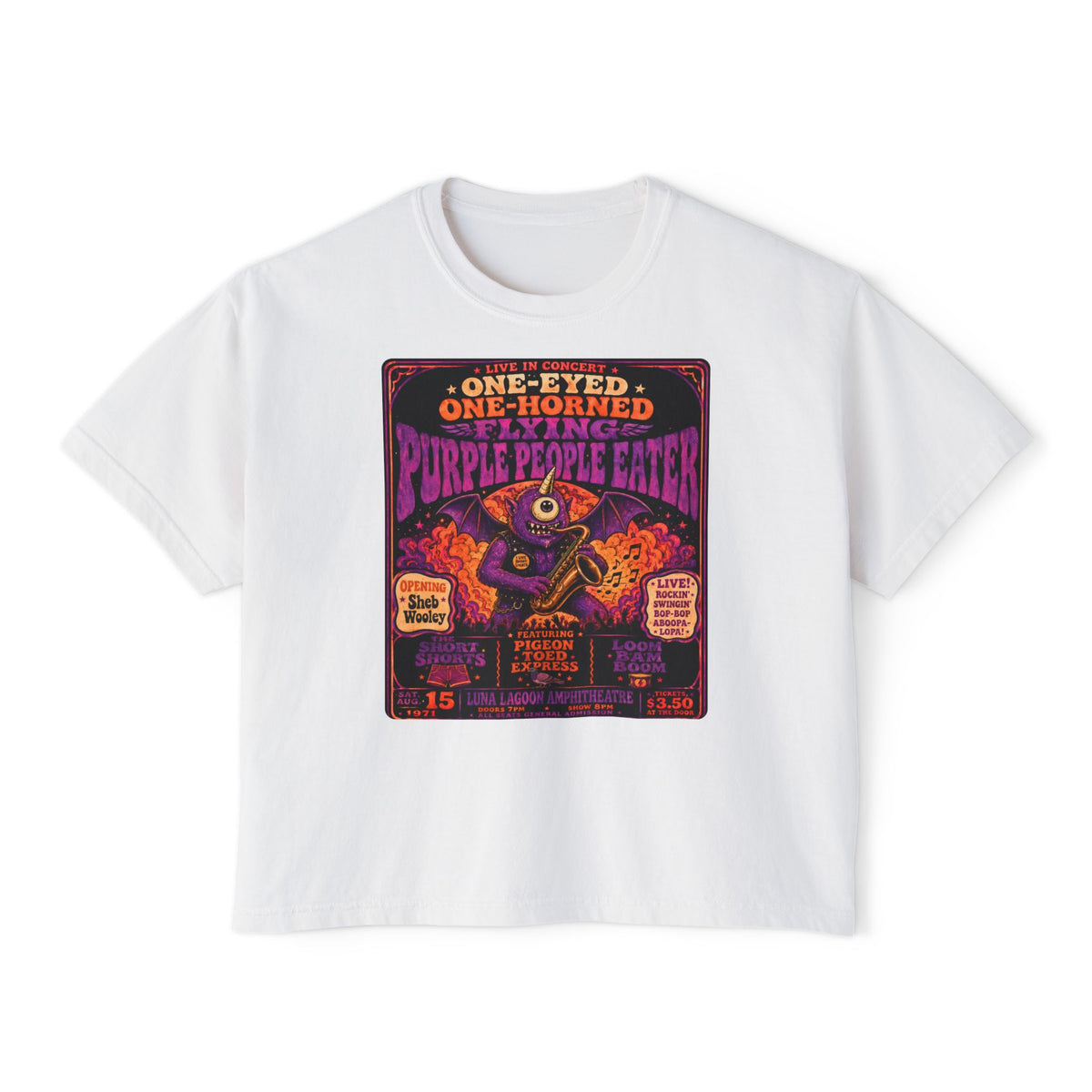 Flying Monster World Tour Shirt | Retro Concert Poster Graphic Tee | Funny Psychedelic Rock Monster T-Shirt