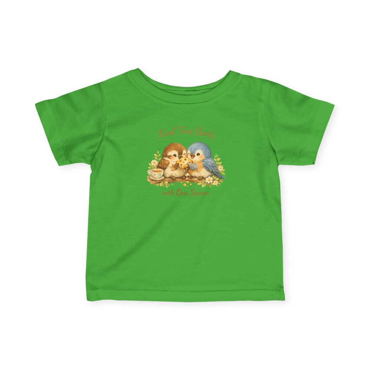 Feed Two Birds With One Scone Baby Shirt, Cottagecore Baby Tee, Cute Bird Infant Shirt, Funny Baby Gift, Newborn Outfit, Cozy Aesthetic Baby