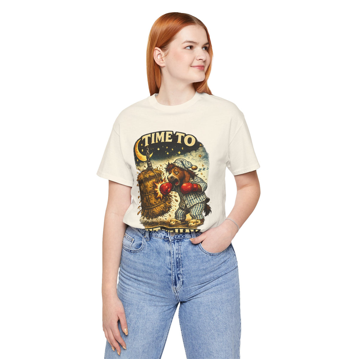 Time To Hit The Hay Shirt, Sleepy Horse Pajama Boxer Tee, Funny Bedtime Pun T-Shirt, Horse Lover Gift, Cozy Sleep Humor Graphic Tee