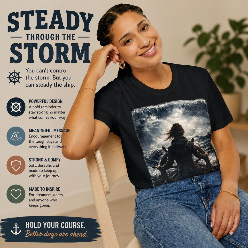 Steady Through The Storm Shirt | Mental Strength Tee | Resilience Graphic | Control in Chaos | Inspirational Shirt