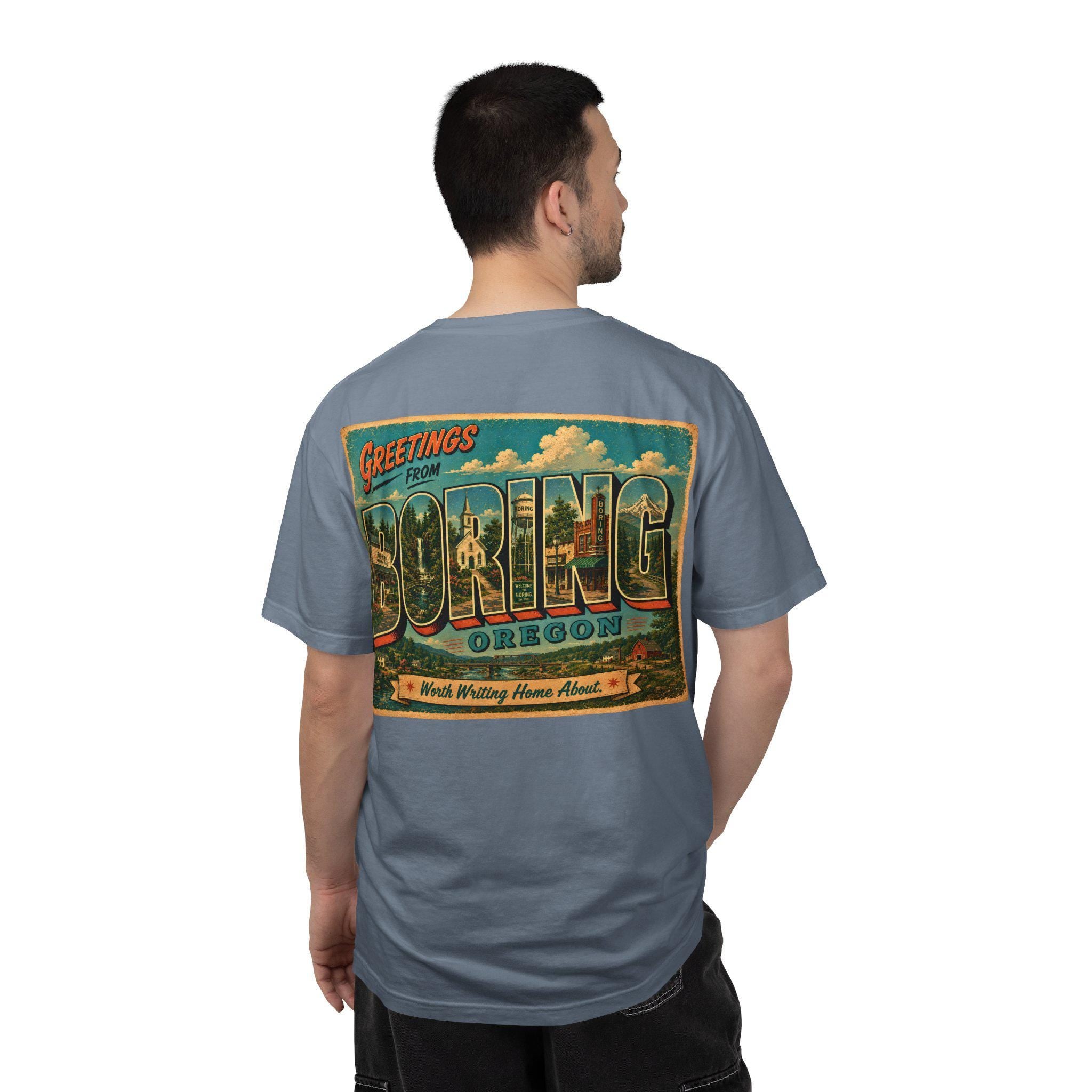 Greetings From Boring Oregon T-shirt | Retro Postcard Graphic