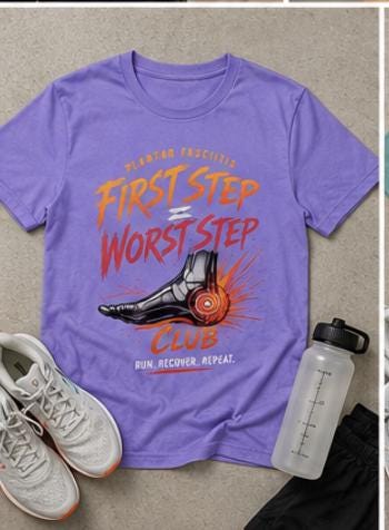 Plantar Fasciitis Club Shirt, Runner Heel Pain Recovery Tee, Marathon Comfort Apparel