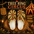 Tree Ring Circus Clogs | Woodland Carnival Art Shoes | Lightweight Ventilated Slip-On Footwear