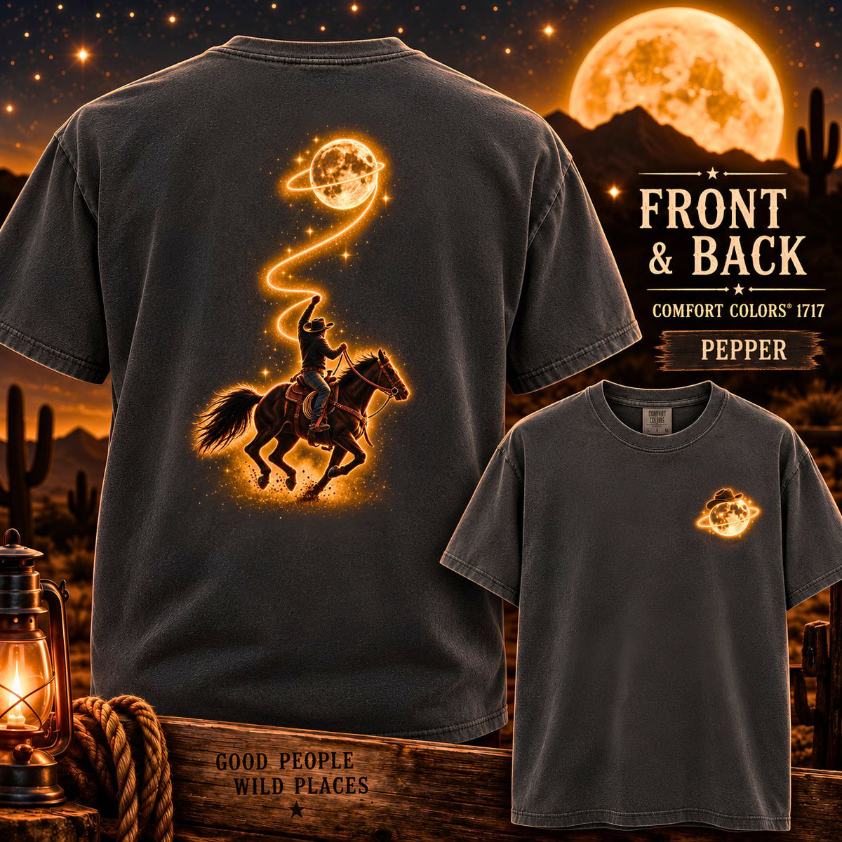 Cowboy Lasso Moon Shirt, Western Horse Tee