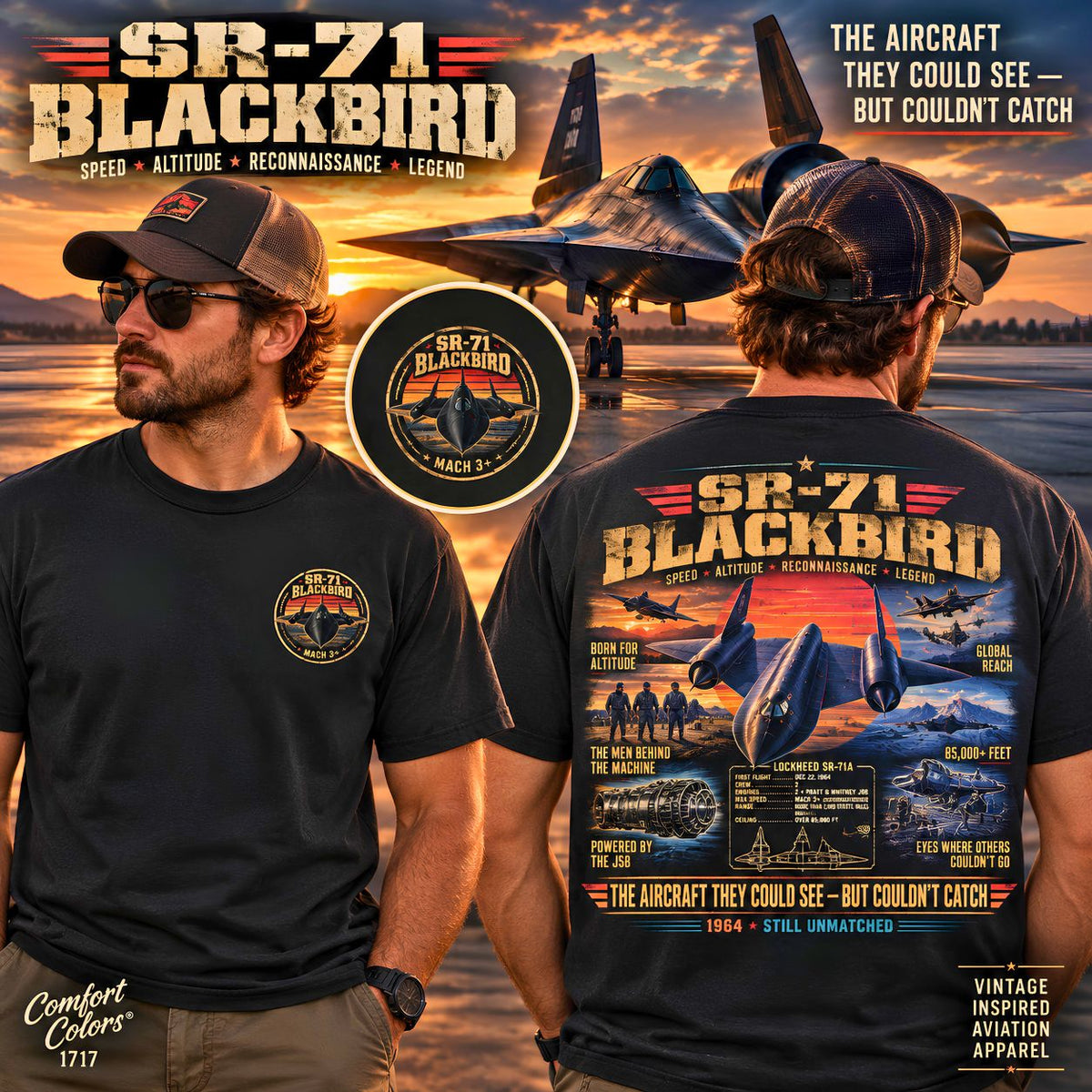 SR-71 Blackbird Shirt Vintage Spy Plane T-Shirt
