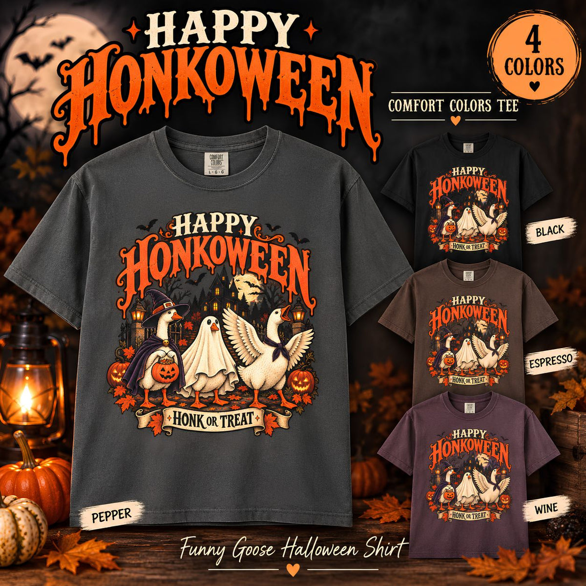 Happy Honkoween Goose Shirt, Funny Halloween Goose Tee