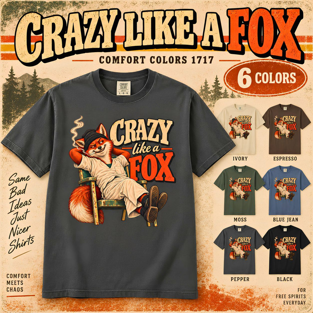 Crazy Like a Fox Shirt, Funny Fox Graphic Tee