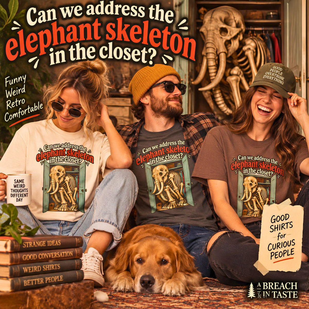 Elephant Skeleton Shirt, Funny Skeleton T Shirt, Elephant in the Room Tee, Weird Graphic Tee, Vintage Halloween Shirt, Funny Saying Gift