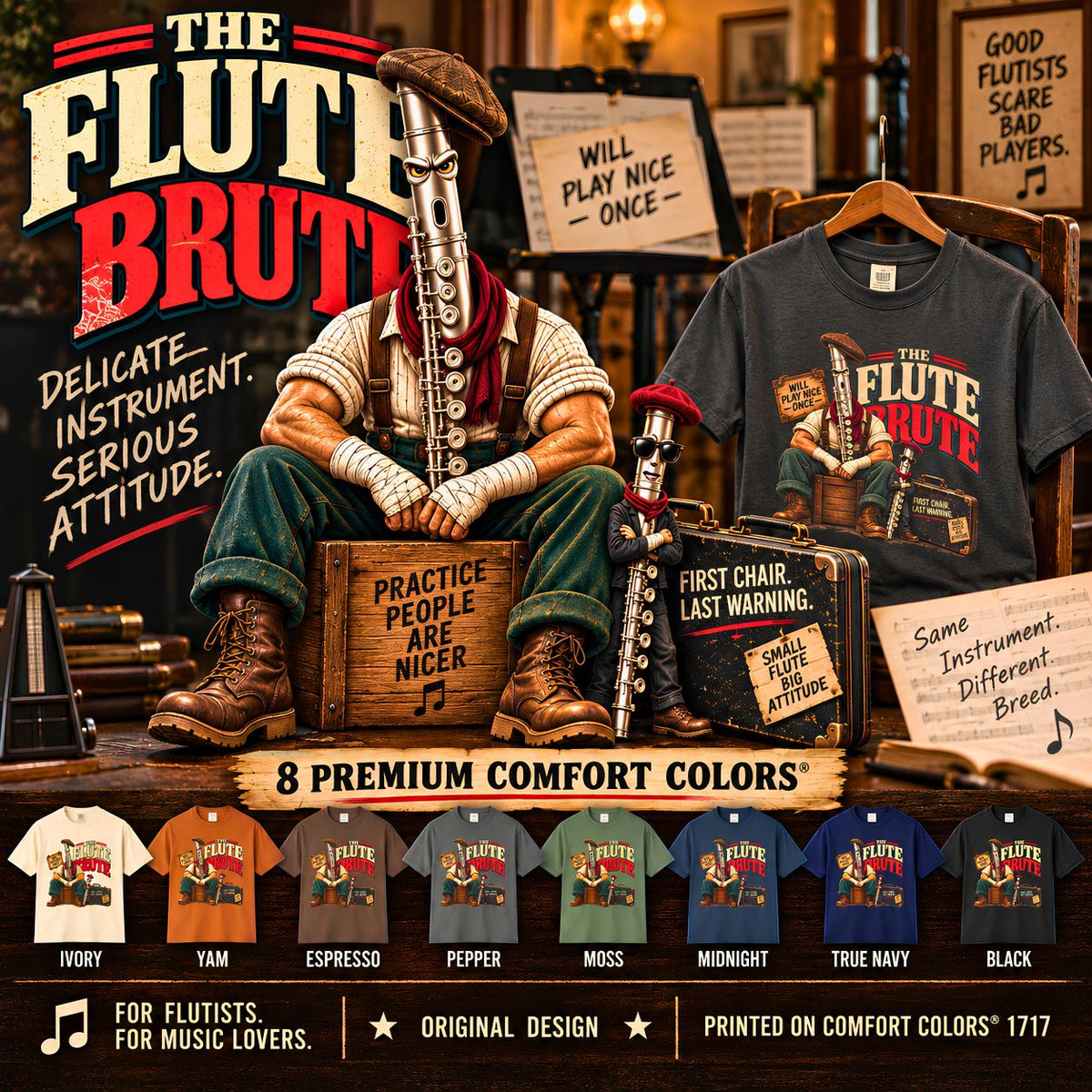 Flute Brute Shirt, Funny Flute Player Gift