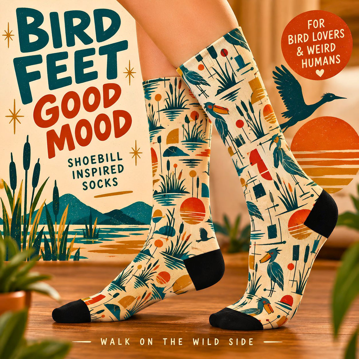Shoebill Socks, Bird Lover Gift