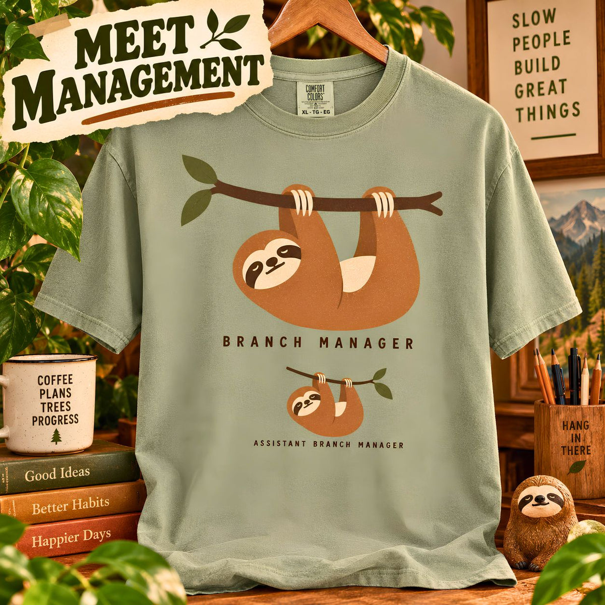 Funny Sloth Shirt, Branch Manager T-Shirt