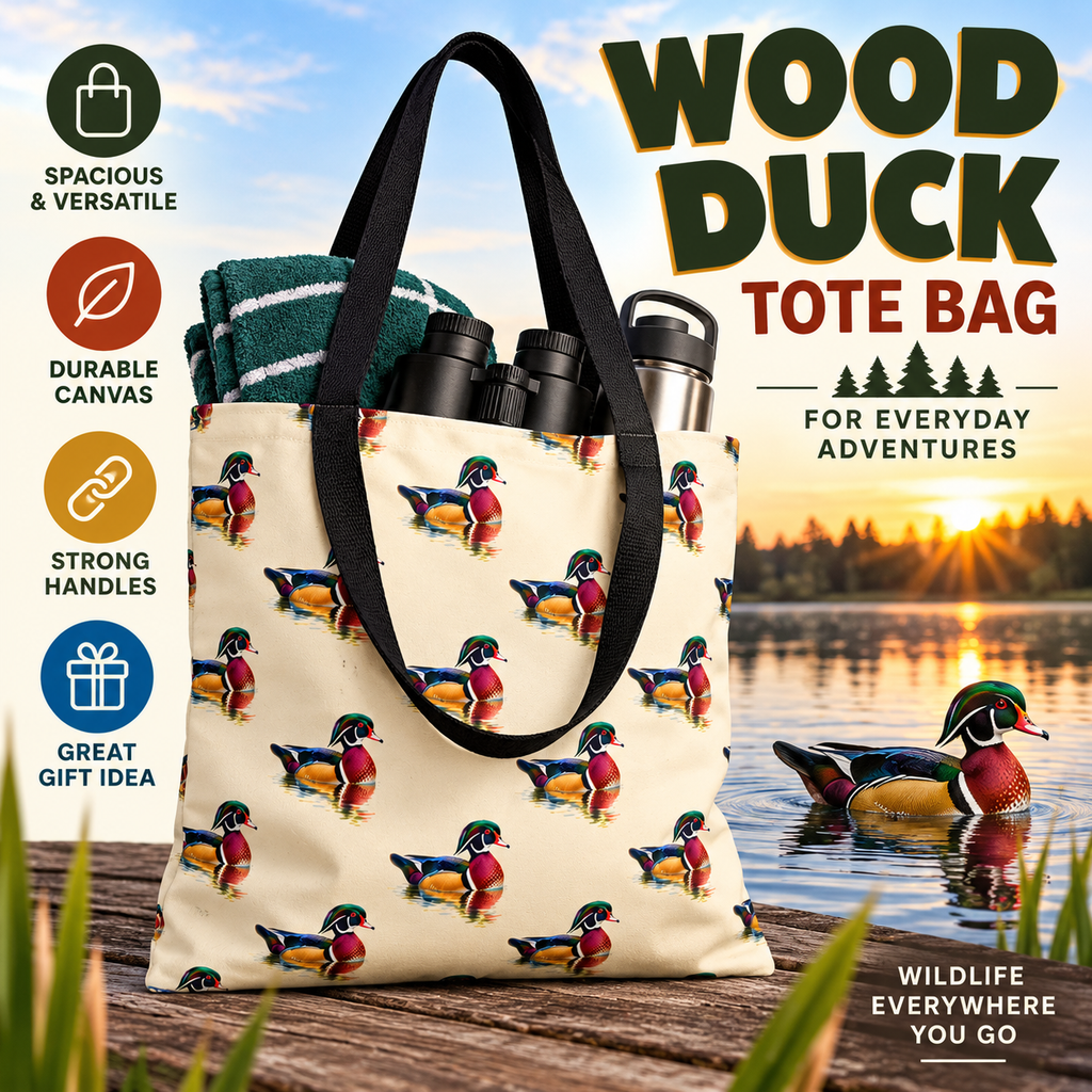 Wood Duck Tote Bag, Duck Lover Gift