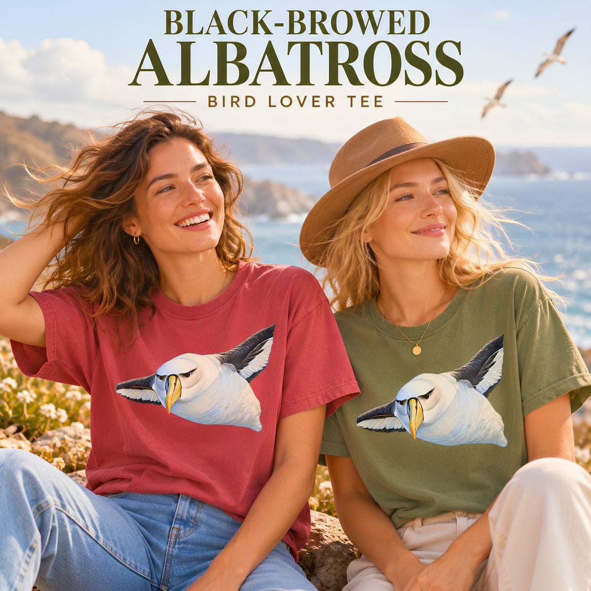 Black-Browed Albatross Shirt, Bird Lover Tee, Seabird Wildlife T-Shirt, Ornithology Gift, Coastal Nature Comfort Colors 1717