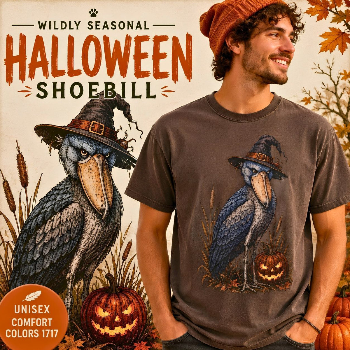 Halloween Shoebill Shirt, Bird Watching T Shirt
