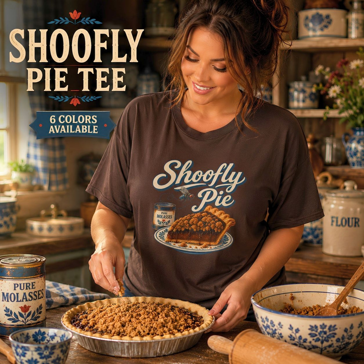 Shoofly Pie Vintage Pie Graphic Tee Retro Baking T-shirt