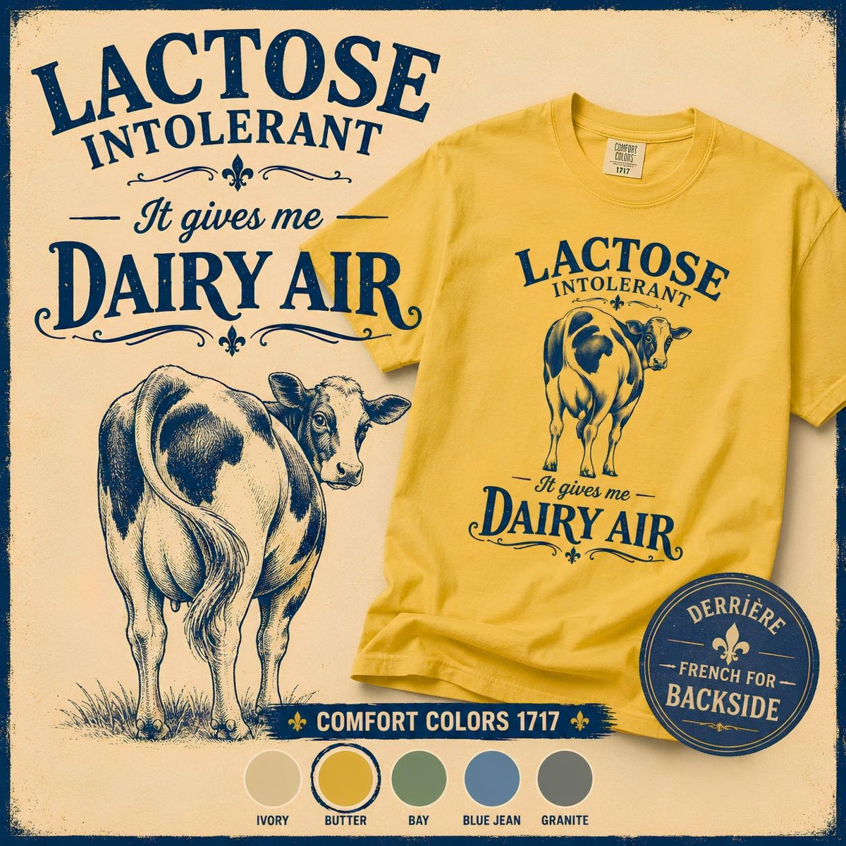 Lactose Intolerant Shirt, Dairy Air Cow Tee