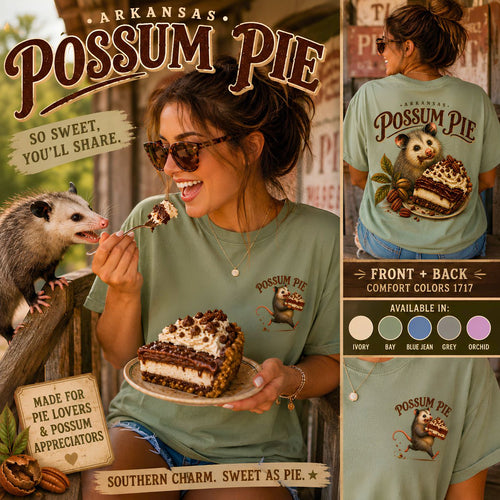 Arkansas Possum Pie funny opossum and pie graphic T-shirt