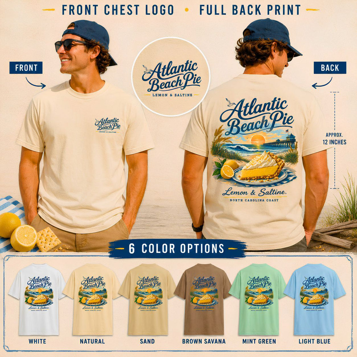 Atlantic Beach Pie tee Lemon & Saltine seaside dessert shirt