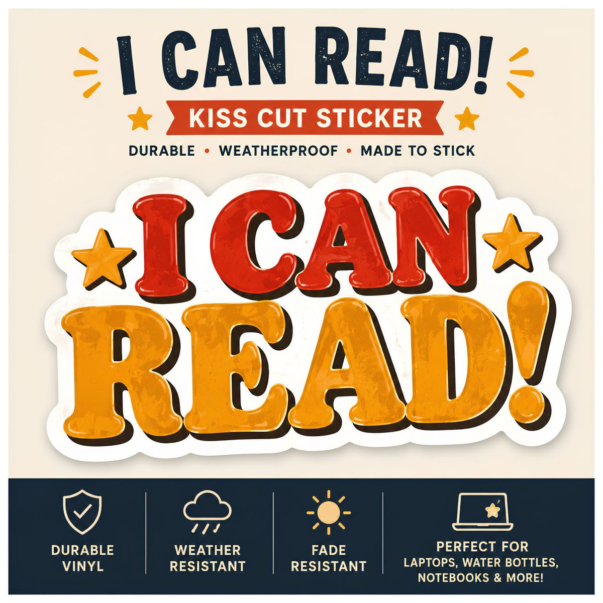 I Can Read! sticker Kiss-Cut Reading Reward decal