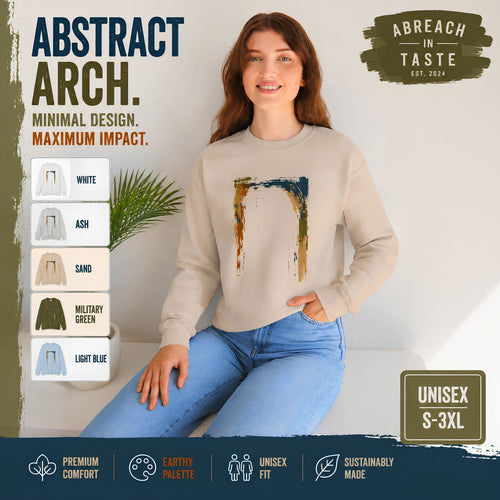 Abstract Grunge Square Sweatshirt Minimal Distressed Art, Neutral Tones
