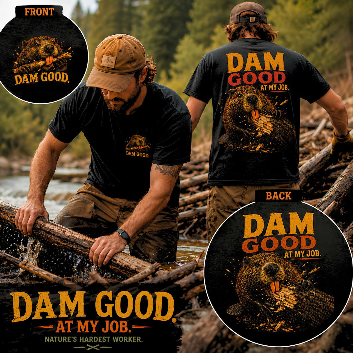 Dam Good at My Job beaver Comfort Colors T-shirt product image 8