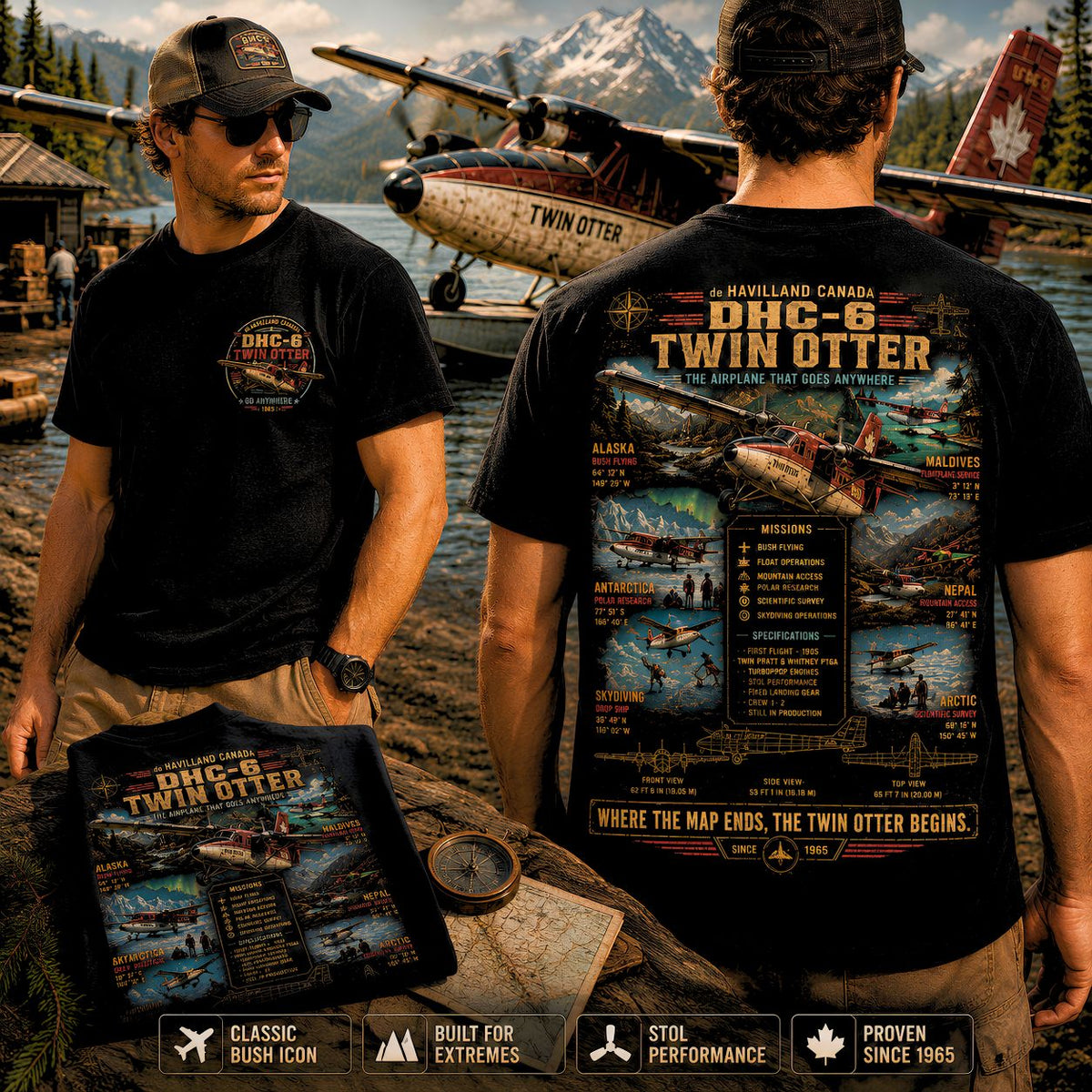 DHC-6 Twin Otter Shirt, Bush Plane Tee