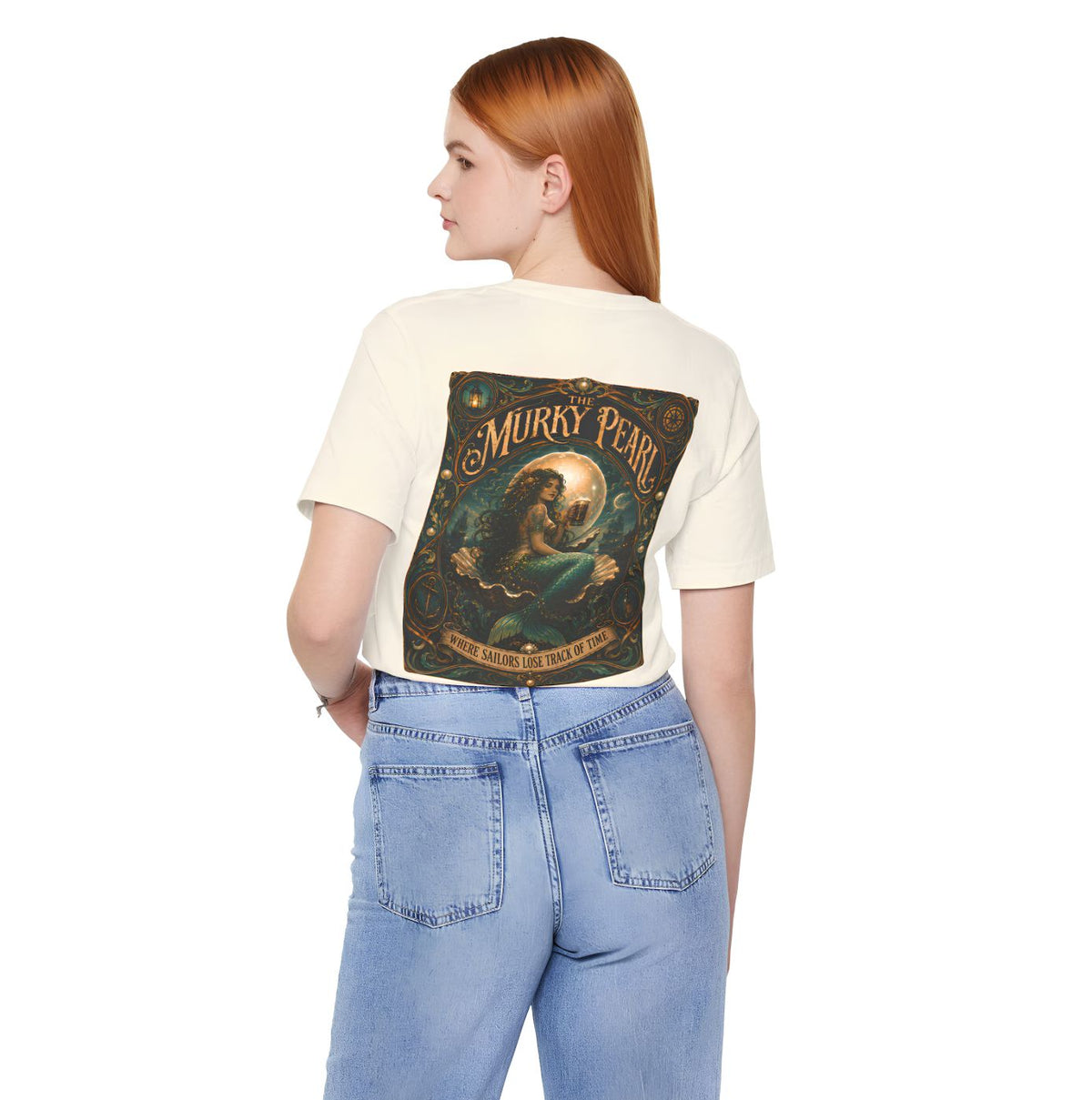The Murky Pearl Comfort Colors 1717 Tee, Vintage Mermaid Shirt, Nautical Graphic T-Shirt, Coastal Beach Tee, Ocean Lover Gift