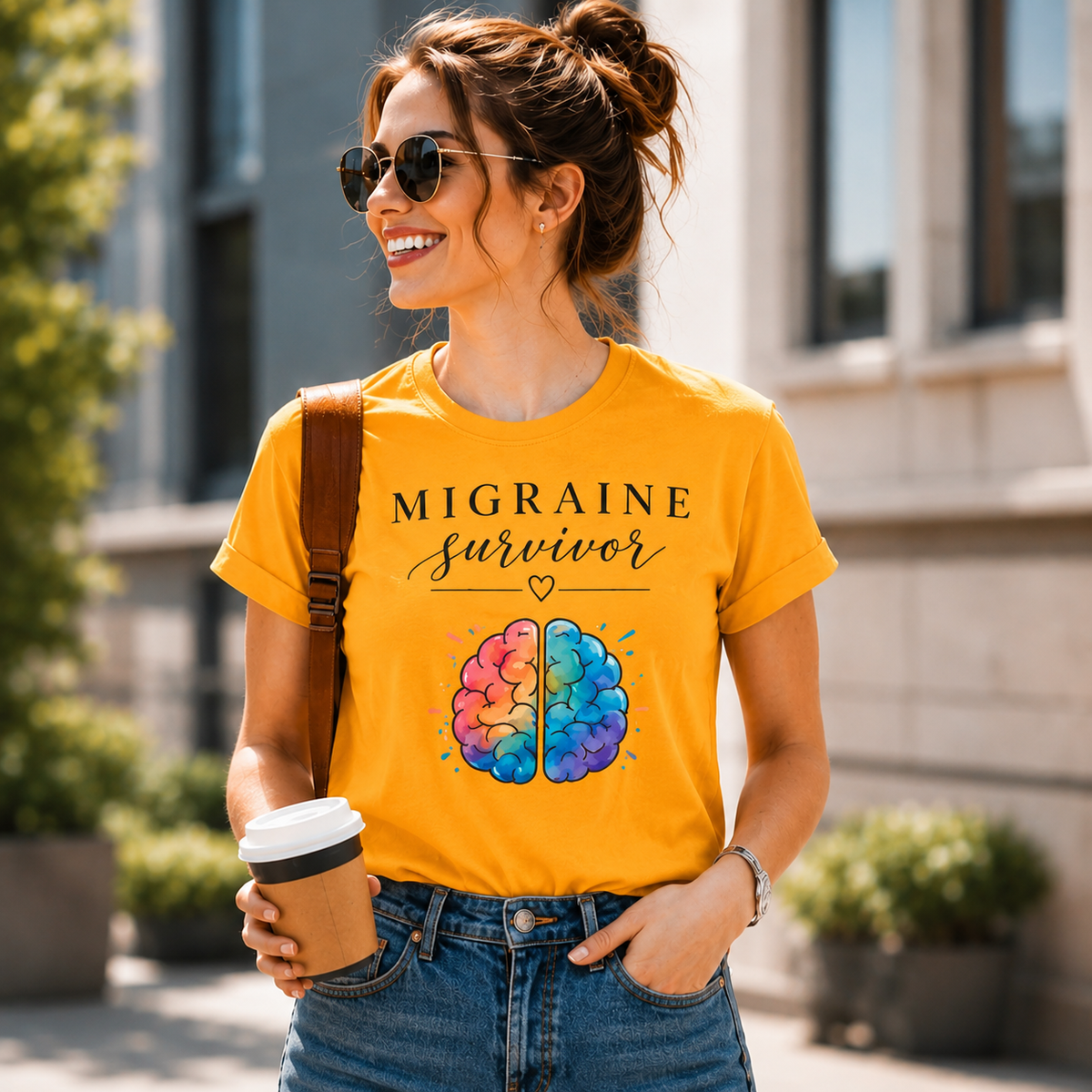 Migraine Survivor Shirt | Chronic Illness Shirt | Colorful Brain Graphic Tee | Mental Health Awareness | Migraine Gift for Her