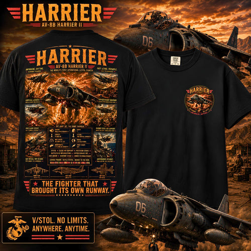 AV-8B Harrier II Shirt The Fighter That Brought Its Own Runway
